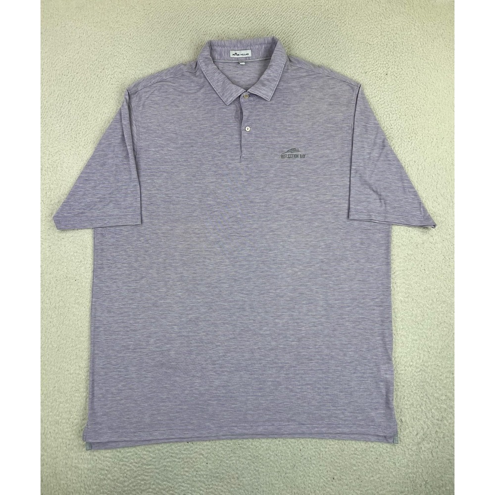 Peter Millar Mens 2XL Purple Stripe Reflection Bay Golf Polo Stretch MS20EK71S